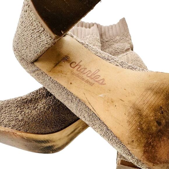 Charles by Charles David Iceland Knit Bootie Taupe Size 9 Sock Bootie 3" Heel - Picture 5 of 7